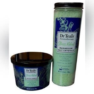 Dr. Teals Stress Relief 3 Wick Candle/ Epsom Salt